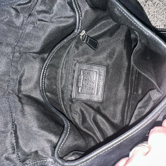 Authentic Coach - Black Leather Handbag with Silver Buckle - Picture 7 of 14